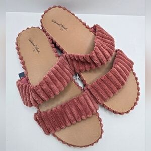 Universal Thread | 'Kyla' dark pink corduroy boho slide sandals | WMS 10